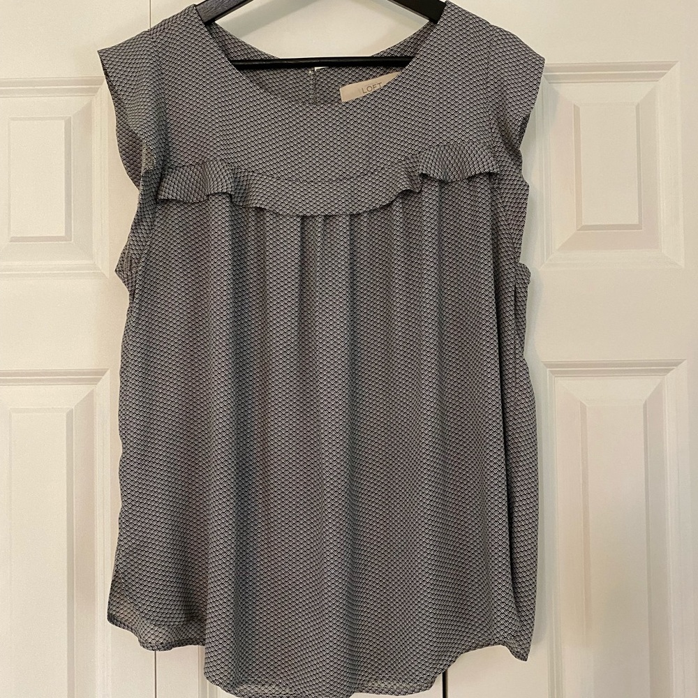 Loft grey sleeveless blouse